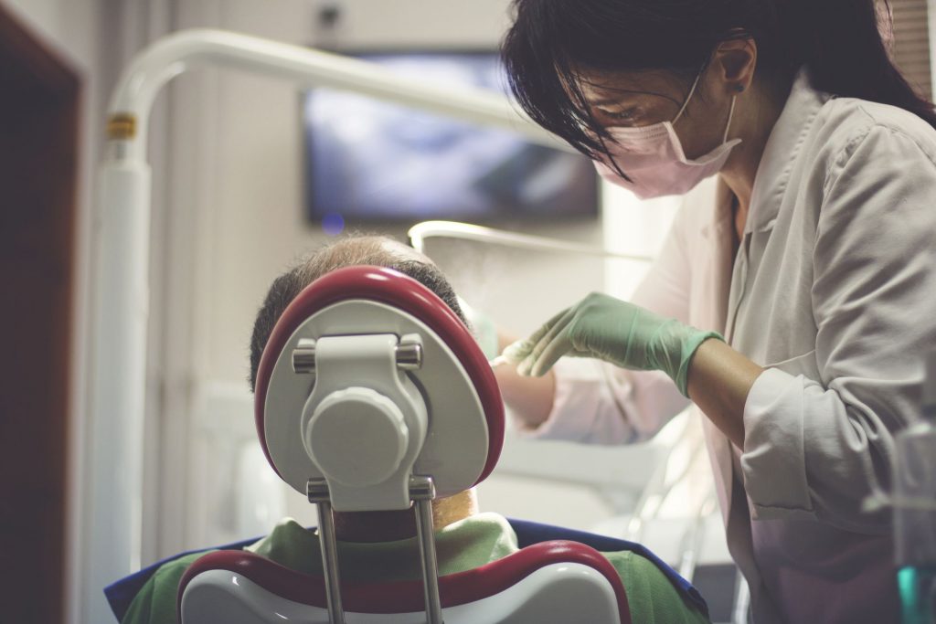 patient during dental implant procedure